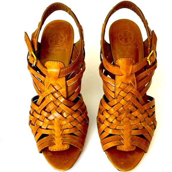 Tory Burch Leather Sandal/Heels: S-8 - Picture 2 of 7